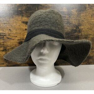 D&Y David and Young Panama Gray Black Floppy Hat